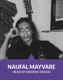 Naufal Mayvare sebagai Head of graphic design di perusahaan MDGco